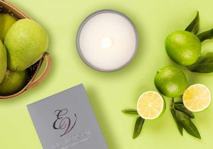 Eve Victoria Home Fragrance Candle Top View Lime, Basil & Pomelo