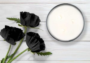 Eve Victoria Home Fragrance Three Wick Candle Top View Black Poppy